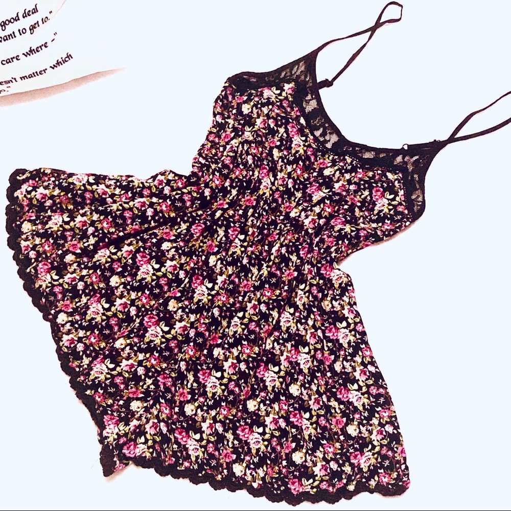 Black Floral Romper